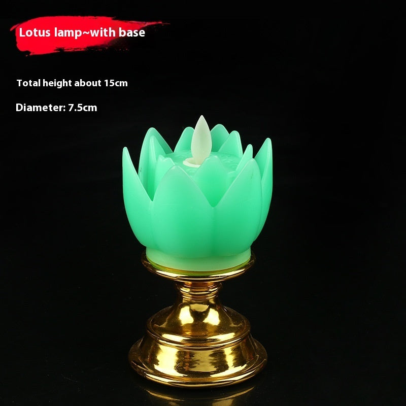 Gold Bottom Colorful Lotus Lights Simulation Candle Light