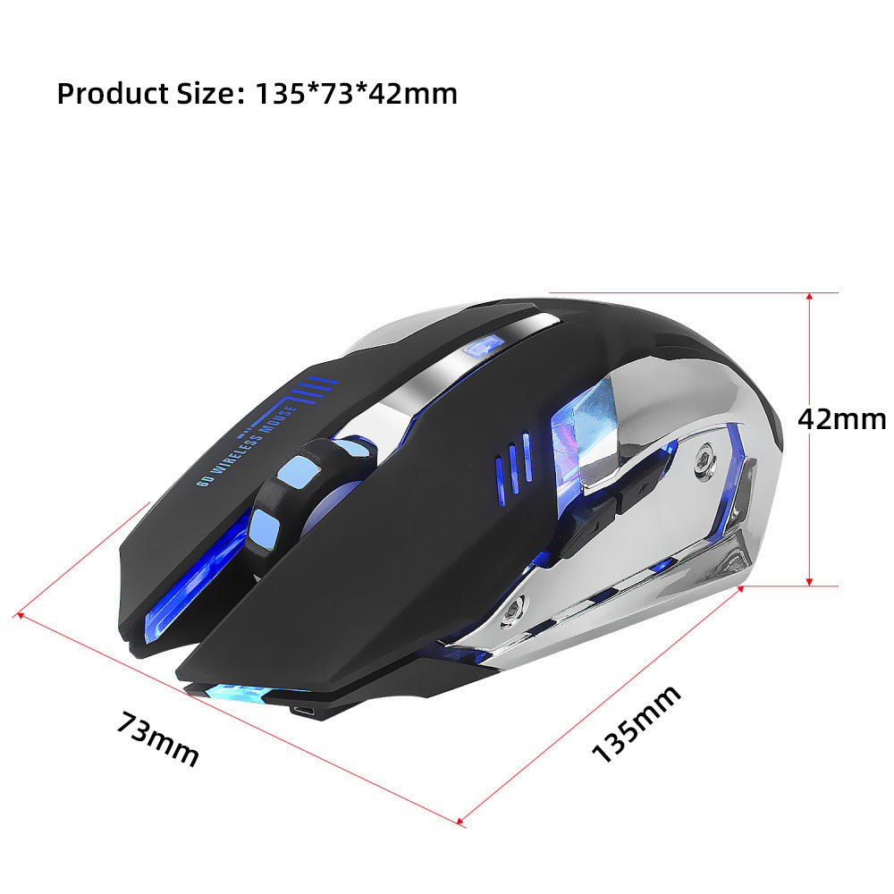 HXSJ new wireless mouse 2.4GPI gaming mouse glowing mouse