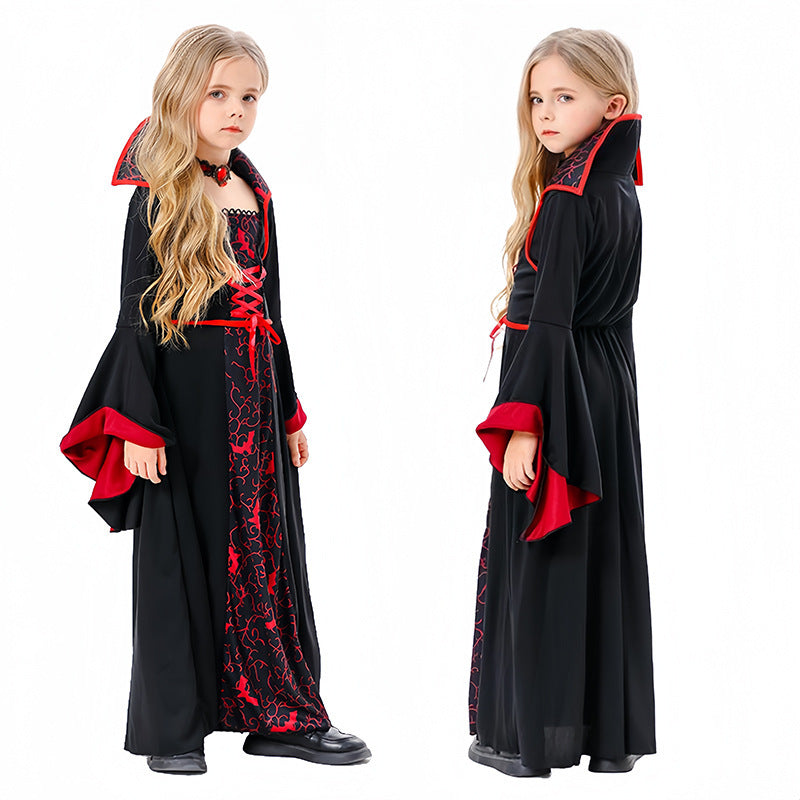 Halloween Cos Witch Children Black Clothes Horror Girl Party Costumes