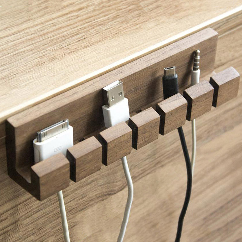 The Data Cable Organizer Retains The Wooden Anti-winding