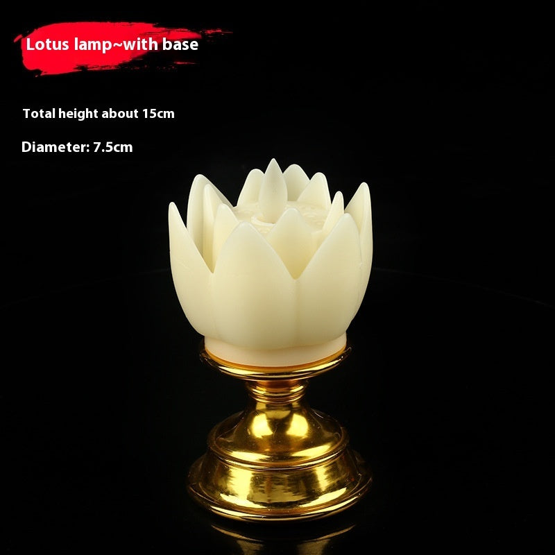 Gold Bottom Colorful Lotus Lights Simulation Candle Light