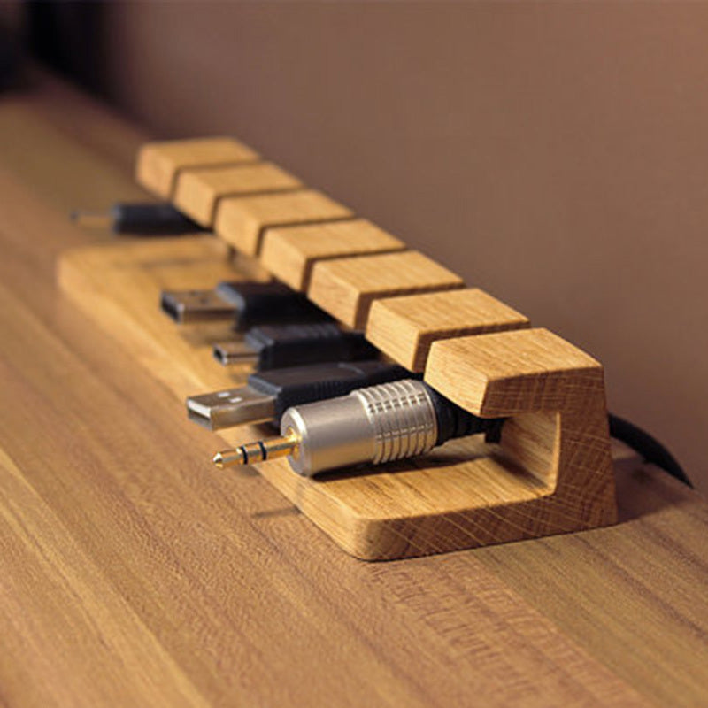 The Data Cable Organizer Retains The Wooden Anti-winding