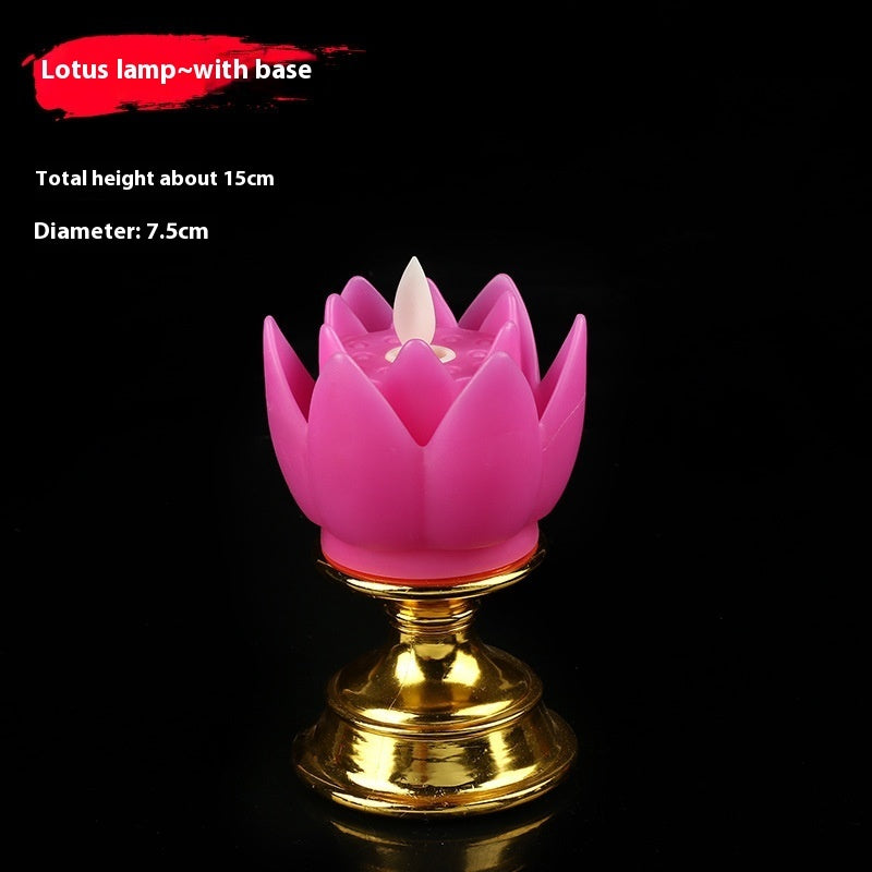 Gold Bottom Colorful Lotus Lights Simulation Candle Light