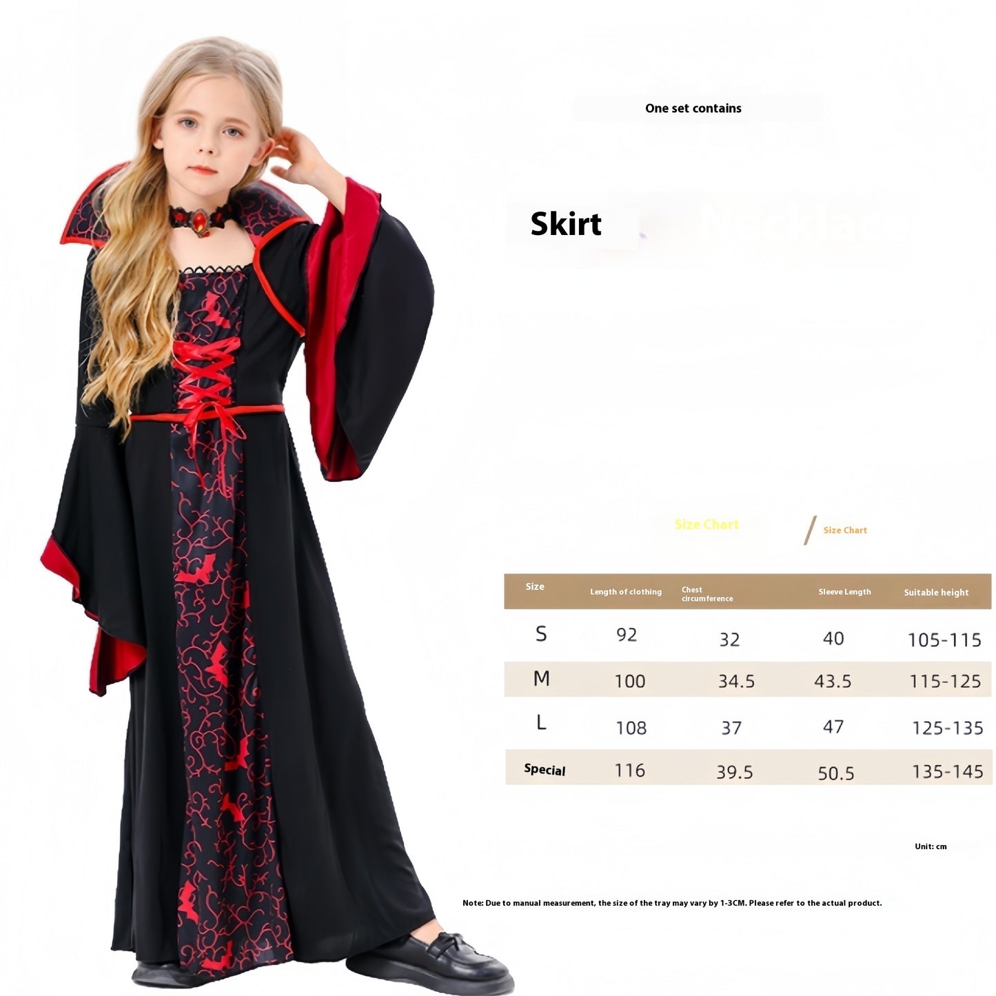 Halloween Cos Witch Children Black Clothes Horror Girl Party Costumes