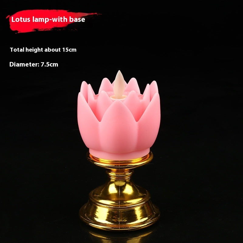 Gold Bottom Colorful Lotus Lights Simulation Candle Light