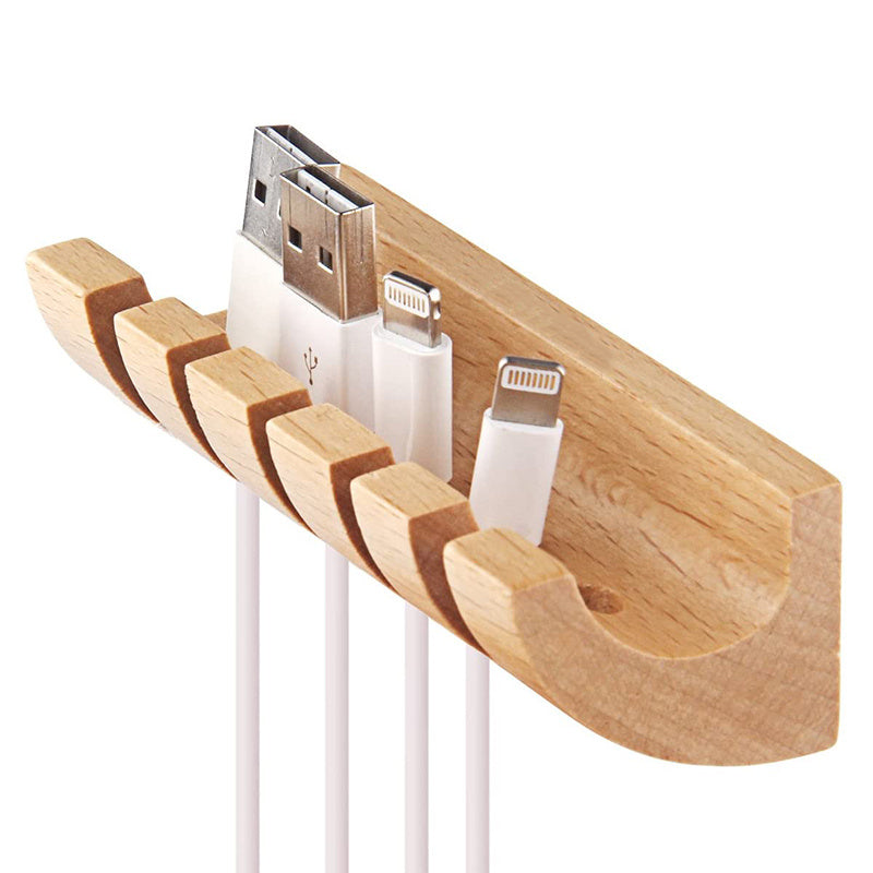 The Data Cable Organizer Retains The Wooden Anti-winding