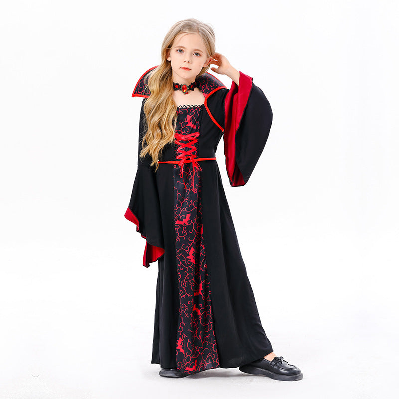 Halloween Cos Witch Children Black Clothes Horror Girl Party Costumes