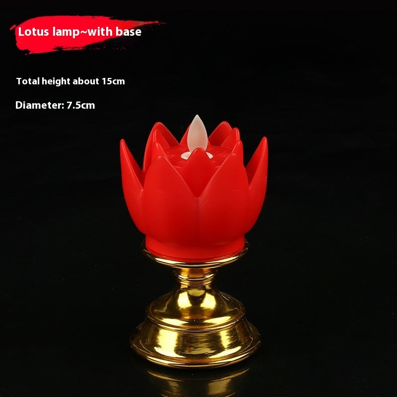 Gold Bottom Colorful Lotus Lights Simulation Candle Light