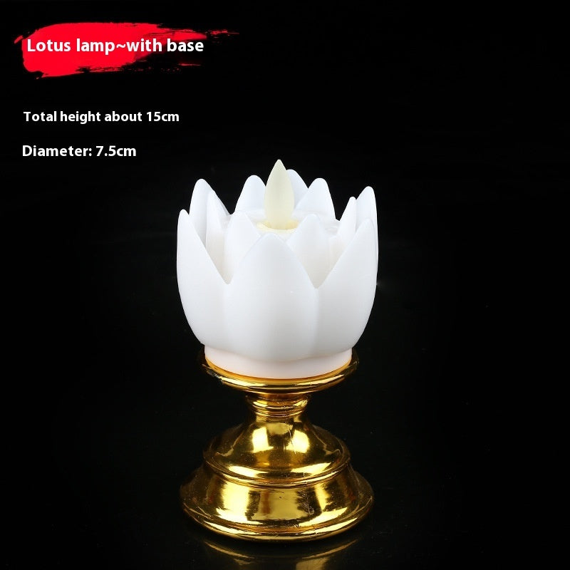 Gold Bottom Colorful Lotus Lights Simulation Candle Light